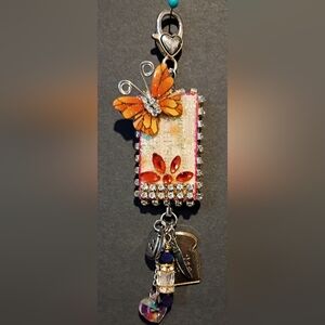 Handmade Colorful Butterfly Pendant with Rhinestones